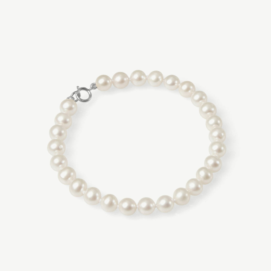 Pearl bracelet on a white background