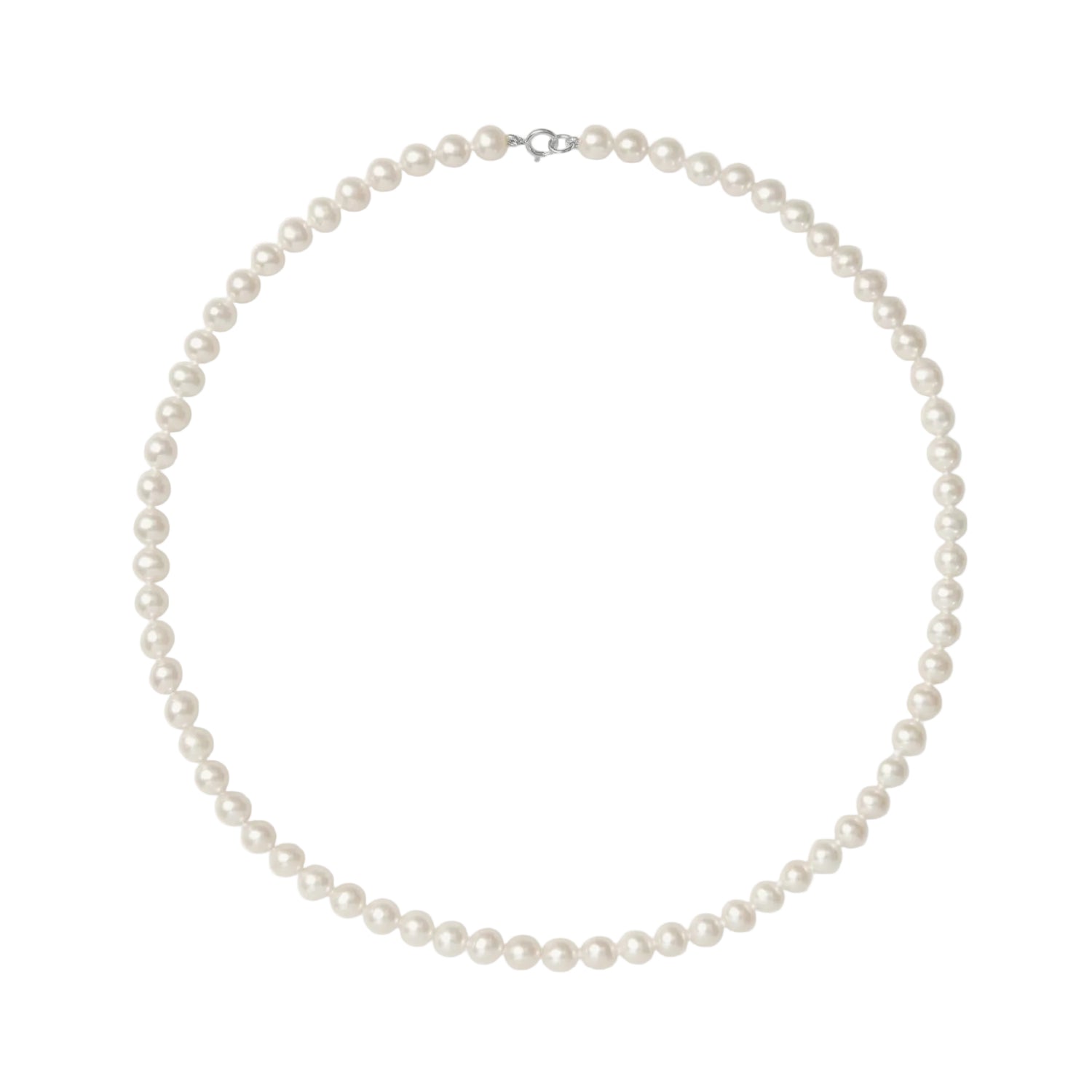 Pearl necklace on a white background