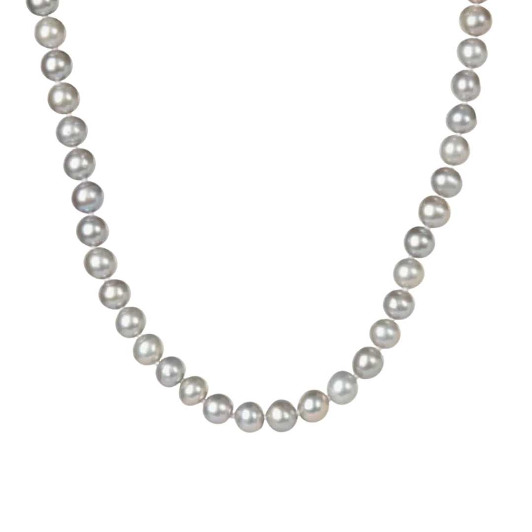 Pearl necklace on a white background