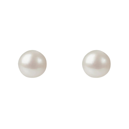 Pair of pearl earrings on a white background