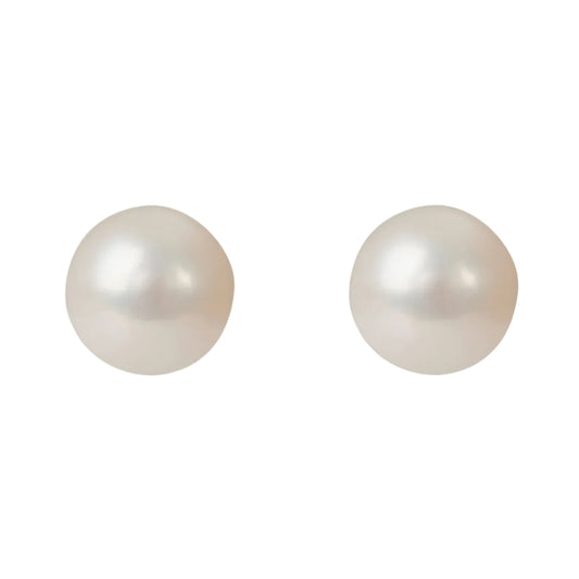 Pair of pearl earrings on a white background