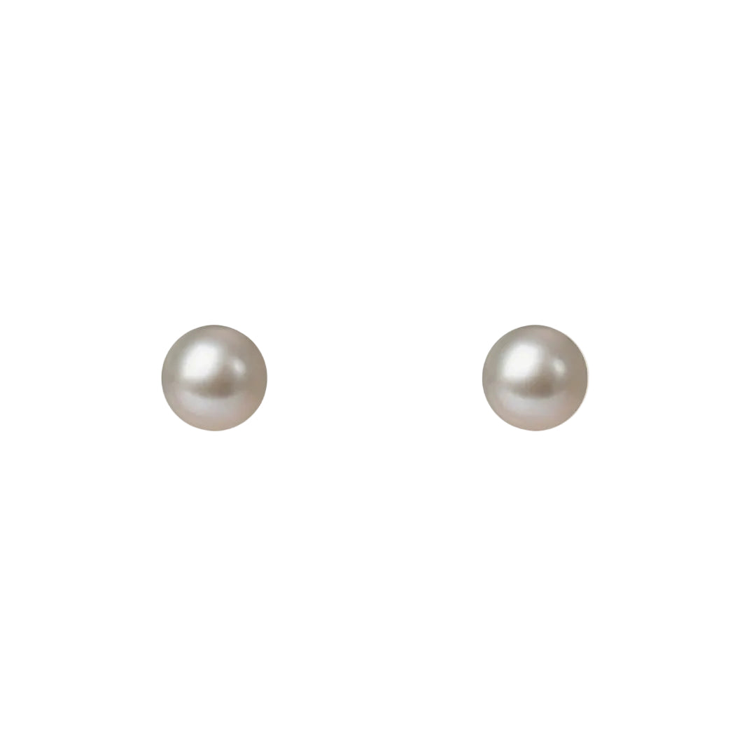 Pair of pearl earrings on a white background
