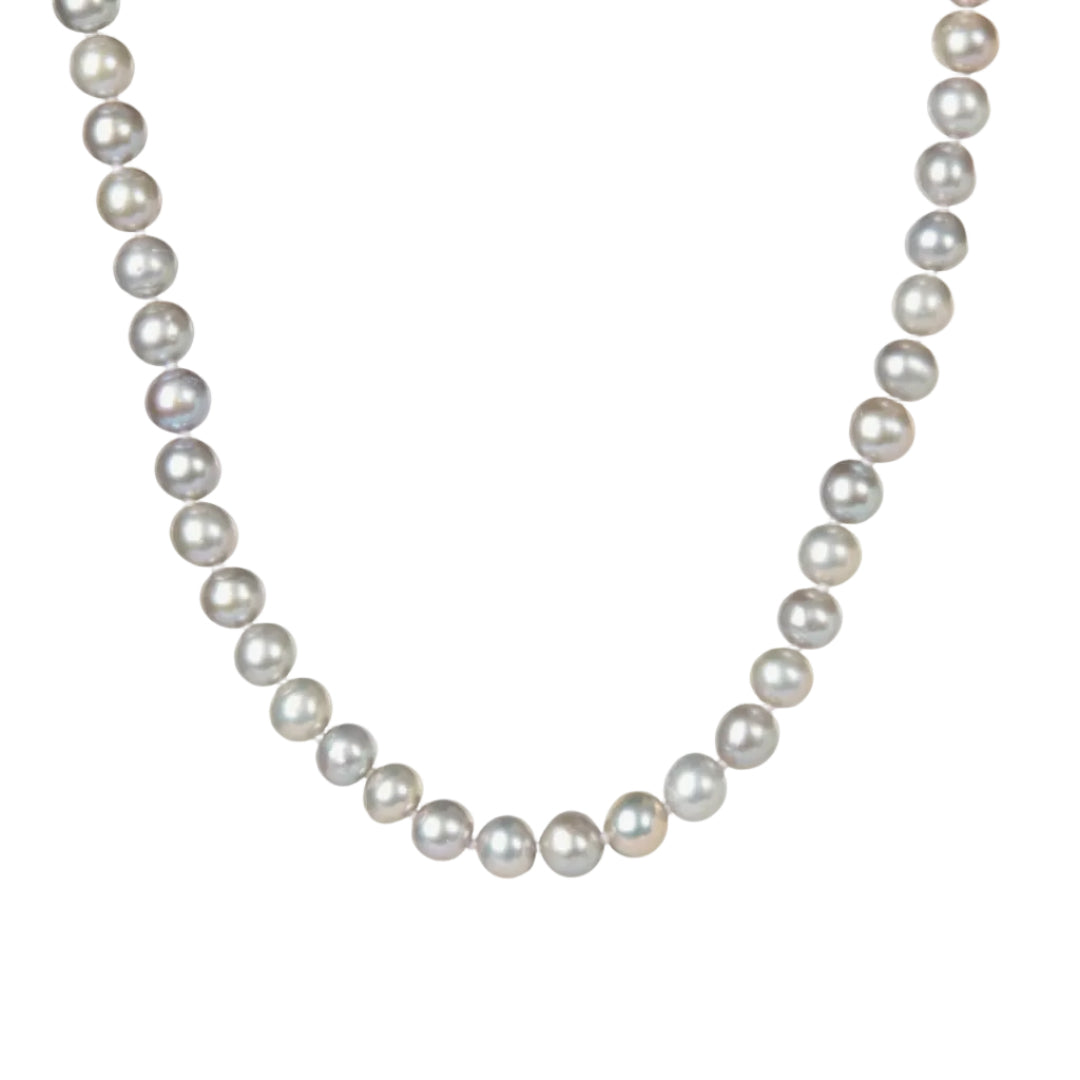 Pearl necklace on a white background