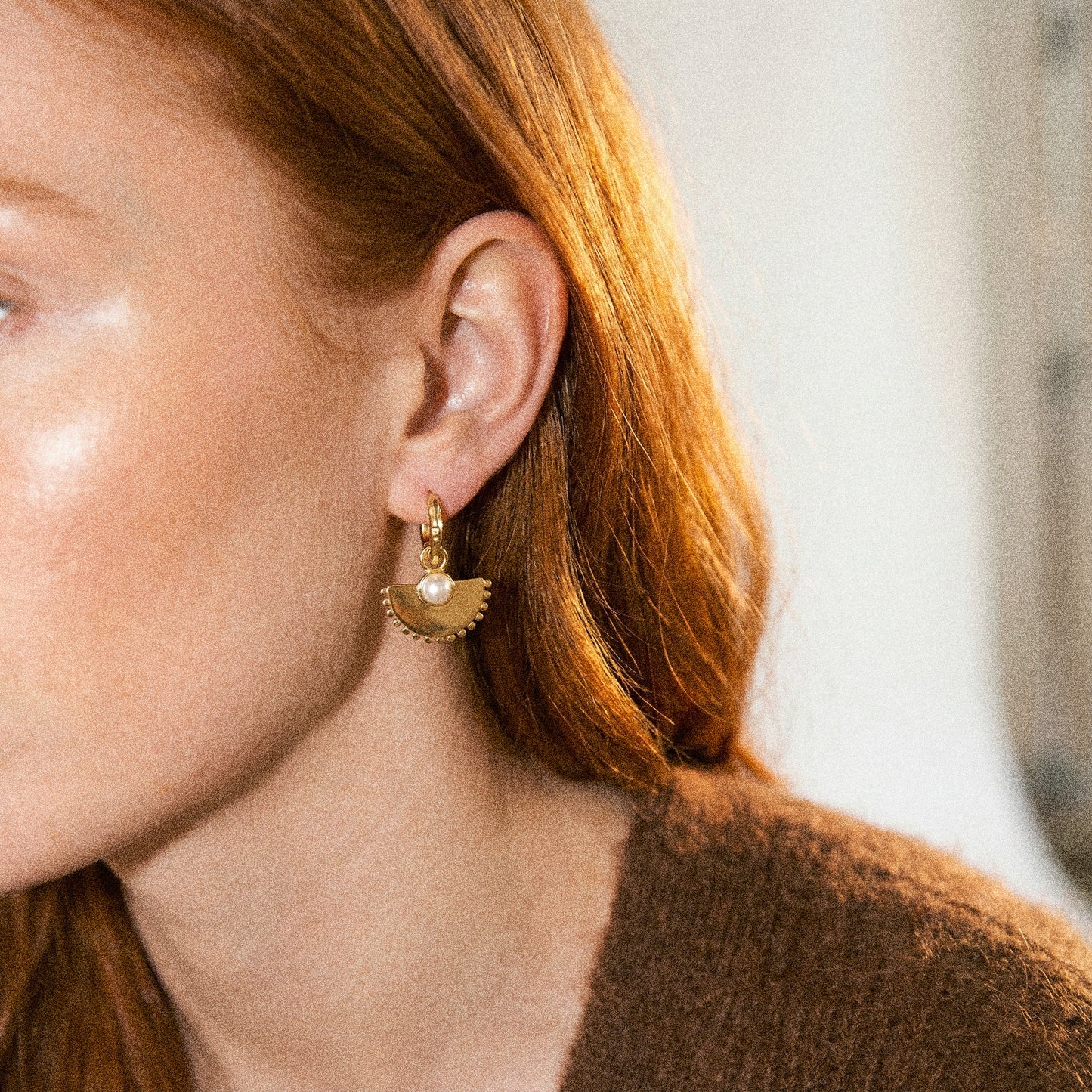 Valerie Pearl Earrings 18ct Gold Plated